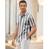 imageCOOFANDY Mens Short Sleeve Wrinkle Free Shirt Casual Button Down Shirt Summer Dress ShirtStripeblackwhite