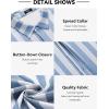 imageCOOFANDY Mens Short Sleeve Wrinkle Free Shirt Casual Button Down Shirt Summer Dress ShirtStripelight Bluewhite