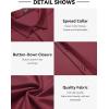 imageCOOFANDY Mens Short Sleeve Wrinkle Free Shirt Casual Button Down Shirt Summer Dress ShirtWine Red