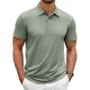 imageCOOFANDY Mens Polo Shirt Golf Quick Dry Performance Short Sleeve Moisture Wicking Athletic Polo Collared Tennis TShirtArmy Green
