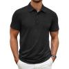 imageCOOFANDY Mens Polo Shirt Golf Quick Dry Performance Short Sleeve Moisture Wicking Athletic Polo Collared Tennis TShirtBlack