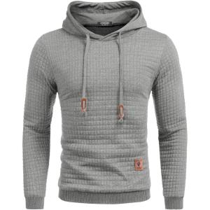 imageCOOFANDY Mens Hooded Sweatshirt Casual Long Sleeve Drawstring Waffle Knit Pullover HoodiesGrey