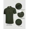 imageCOOFANDY Knit Polo Shirts for Men Short Sleeve Textured Polo Shirt Slim Fit Summer Collared T Shirt with PocketArmy Green
