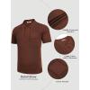 imageCOOFANDY Knit Polo Shirts for Men Short Sleeve Textured Polo Shirt Slim Fit Summer Collared T Shirt with PocketBrown