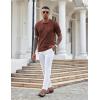 imageCOOFANDY Knit Polo Shirts for Men Short Sleeve Textured Polo Shirt Slim Fit Summer Collared T Shirt with PocketBrown