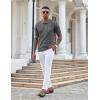 imageCOOFANDY Knit Polo Shirts for Men Short Sleeve Textured Polo Shirt Slim Fit Summer Collared T Shirt with PocketDark Grey
