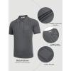 imageCOOFANDY Knit Polo Shirts for Men Short Sleeve Textured Polo Shirt Slim Fit Summer Collared T Shirt with PocketDark Grey