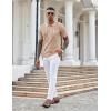 imageCOOFANDY Knit Polo Shirts for Men Short Sleeve Textured Polo Shirt Slim Fit Summer Collared T Shirt with PocketKhaki