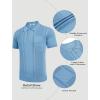 imageCOOFANDY Knit Polo Shirts for Men Short Sleeve Textured Polo Shirt Slim Fit Summer Collared T Shirt with PocketLight Blue