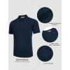 imageCOOFANDY Knit Polo Shirts for Men Short Sleeve Textured Polo Shirt Slim Fit Summer Collared T Shirt with PocketNavy Blue