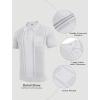 imageCOOFANDY Knit Polo Shirts for Men Short Sleeve Textured Polo Shirt Slim Fit Summer Collared T Shirt with PocketWhite