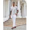 imageCOOFANDY Knit Polo Shirts for Men Short Sleeve Textured Polo Shirt Slim Fit Summer Collared T Shirt with PocketWhite