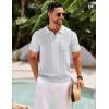 imageCOOFANDY Knit Polo Shirts for Men Short Sleeve Textured Polo Shirt Slim Fit Summer Collared T Shirt with PocketWhite