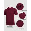 imageCOOFANDY Knit Polo Shirts for Men Short Sleeve Textured Polo Shirt Slim Fit Summer Collared T Shirt with PocketWine Red