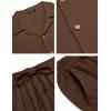 imageCOOFANDY Men 2 Piece Linen Outfit Beach Button Down Shirt Casual Loose Pant SetsBrown