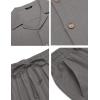 imageCOOFANDY Men 2 Piece Linen Outfit Beach Button Down Shirt Casual Loose Pant SetsGrey