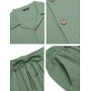 imageCOOFANDY Men 2 Piece Linen Outfit Beach Button Down Shirt Casual Loose Pant SetsLight Green