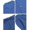 imageCOOFANDY Men 2 Piece Linen Outfit Beach Button Down Shirt Casual Loose Pant SetsRoyal Blue