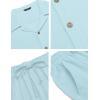 imageCOOFANDY Men 2 Piece Linen Outfit Beach Button Down Shirt Casual Loose Pant SetsSky Blue