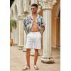 imageCOOFANDY Mens Casual Shorts Linen Flat Front Shorts Elastic Waist Summer Beach ShortsAwhite