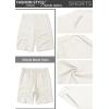 imageCOOFANDY Mens Casual Shorts Linen Flat Front Shorts Elastic Waist Summer Beach ShortsAwhite