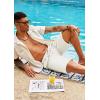 imageCOOFANDY Mens Casual Shorts Linen Flat Front Shorts Elastic Waist Summer Beach ShortsAwhite
