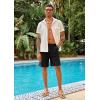 imageCOOFANDY Mens Casual Shorts Linen Flat Front Shorts Elastic Waist Summer Beach ShortsBlack