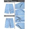 imageCOOFANDY Mens Casual Shorts Linen Flat Front Shorts Elastic Waist Summer Beach ShortsBlue