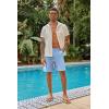 imageCOOFANDY Mens Casual Shorts Linen Flat Front Shorts Elastic Waist Summer Beach ShortsBlue
