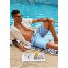 imageCOOFANDY Mens Casual Shorts Linen Flat Front Shorts Elastic Waist Summer Beach ShortsBlue