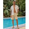 imageCOOFANDY Mens Casual Shorts Linen Flat Front Shorts Elastic Waist Summer Beach ShortsKhaki