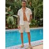 imageCOOFANDY Mens Casual Shorts Linen Flat Front Shorts Elastic Waist Summer Beach ShortsLight Khaki