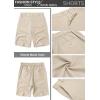 imageCOOFANDY Mens Casual Shorts Linen Flat Front Shorts Elastic Waist Summer Beach ShortsLight Khaki