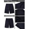 imageCOOFANDY Mens Casual Shorts Linen Flat Front Shorts Elastic Waist Summer Beach ShortsNavy Blue