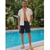 imageCOOFANDY Mens Casual Shorts Linen Flat Front Shorts Elastic Waist Summer Beach ShortsNavy Blue