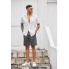 imageCOOFANDY Mens Casual Shorts Linen Flat Front Shorts Elastic Waist Summer Beach ShortsPolka Dot