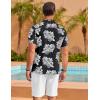 imageCOOFANDY Mens Hawaiian Shirt Short Sleeve Floral Button Down Shirts Tropical Summer Beach Shirts Camp Collar ShirtBlackwhite Floral
