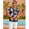 imageCOOFANDY Mens Hawaiian Shirt Short Sleeve Floral Button Down Shirts Tropical Summer Beach Shirts Camp Collar ShirtBlackwhite Floral