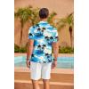 imageCOOFANDY Mens Hawaiian Shirt Short Sleeve Floral Button Down Shirts Tropical Summer Beach Shirts Camp Collar ShirtBluecoconut Tree