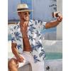 imageCOOFANDY Mens Hawaiian Shirt Short Sleeve Floral Button Down Shirts Tropical Summer Beach Shirts Camp Collar ShirtCoconut Treewhite
