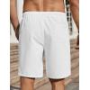 imageCOOFANDY Mens Linen Shorts Casual Beach Shorts 9 inch Inseam Elastic Waist Drawstring Summer ShortsAll White