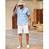 imageCOOFANDY Mens Linen Shorts Casual Beach Shorts 9 inch Inseam Elastic Waist Drawstring Summer ShortsAll White