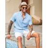 imageCOOFANDY Mens Linen Shorts Casual Beach Shorts 9 inch Inseam Elastic Waist Drawstring Summer ShortsAll White