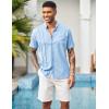 imageCOOFANDY Mens Linen Shorts Casual Beach Shorts 9 inch Inseam Elastic Waist Drawstring Summer ShortsAll White