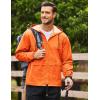 imageCOOFANDY Mens Packable Rain Jacket Lightweight Waterproof Raincoat with Hood Outdoor Rain Gear Travel Hiking CyclingOrange