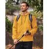 imageCOOFANDY Mens Packable Rain Jacket Lightweight Waterproof Raincoat with Hood Outdoor Rain Gear Travel Hiking CyclingOrange Yellow