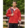 imageCOOFANDY Mens Packable Rain Jacket Lightweight Waterproof Raincoat with Hood Outdoor Rain Gear Travel Hiking CyclingRed
