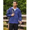 imageCOOFANDY Mens Packable Rain Jacket Lightweight Waterproof Raincoat with Hood Outdoor Rain Gear Travel Hiking CyclingRoyal Blue