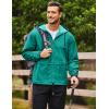 imageCOOFANDY Mens Packable Rain Jacket Lightweight Waterproof Raincoat with Hood Outdoor Rain Gear Travel Hiking CyclingTeal