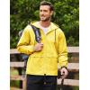 imageCOOFANDY Mens Packable Rain Jacket Lightweight Waterproof Raincoat with Hood Outdoor Rain Gear Travel Hiking CyclingYellow